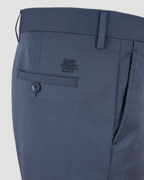 Linen Bermuda Shorts in Navy — снимка 3