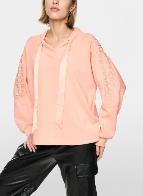 Суитшърт с декоративни кристали Marc Cain Sports — снимка 3