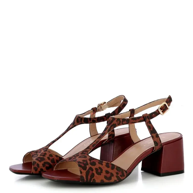 Дамски Сандали На Ток WIRTH – 265 PISA LEOPARD BROWN — снимка 3