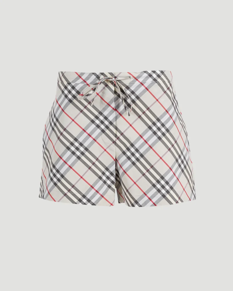 Check Cotton Pyjama Shorts