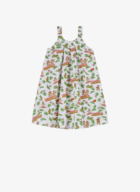 Рокля с цялостен принт Moschino Kids