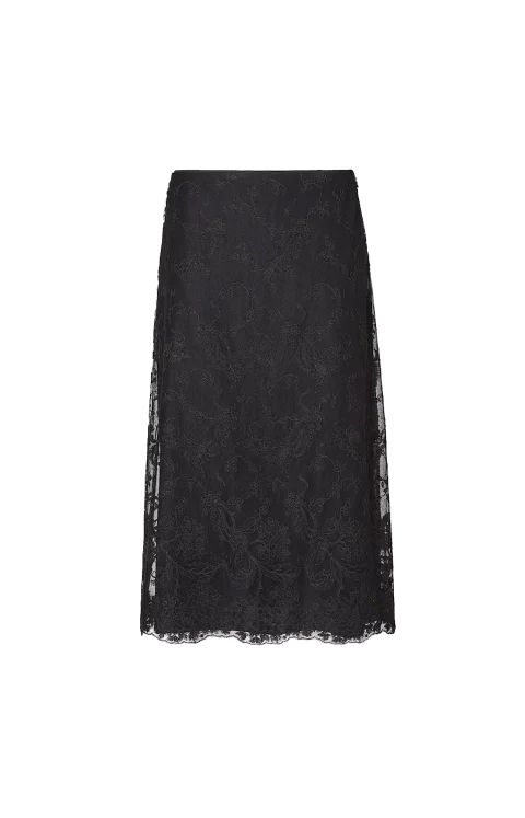 Peonia Lace Skirt in Black — снимка 2