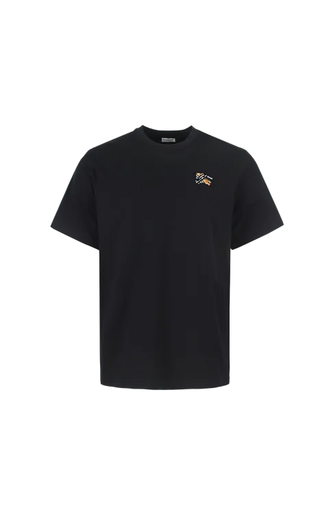 Burberry Knight Cotton T-Shirt in Black