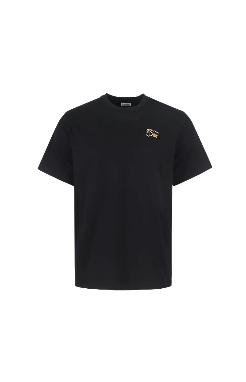 Burberry Knight Cotton T-Shirt in Black
