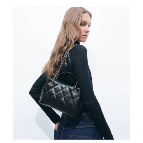 Дамска черна чанта SMALL FLEMING CARRYALL TORY BURCH — снимка 12