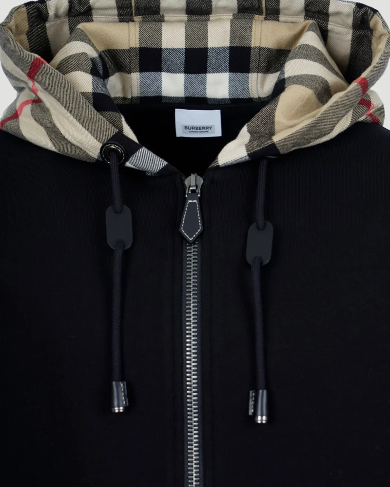 Check Hood Cotton Zip Hoodie — снимка 3