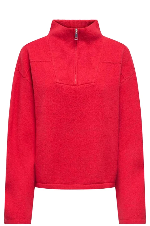 Плетено Onlclara Half Zip 15378495 19-1757 TCX barbados cherry