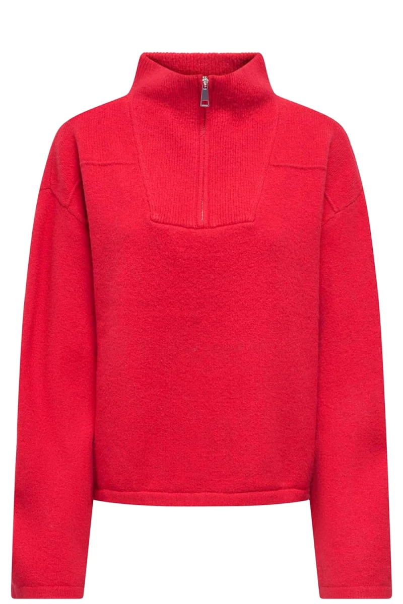 Плетено Onlclara Half Zip 15378495 19-1757 TCX barbados cherry