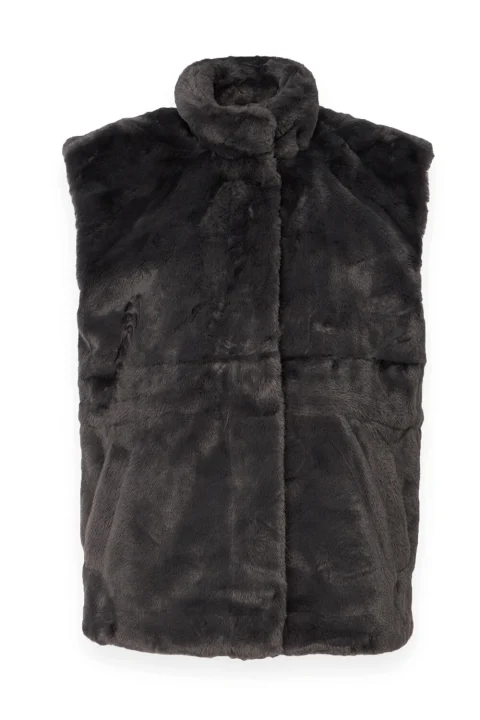 Яке Vmsonjapoppy Faux Fur Waistcoat 10310131 19-0201 TCX asphalt