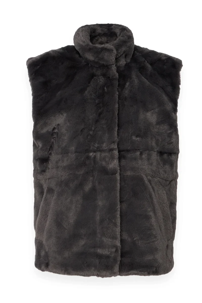 Яке Vmsonjapoppy Faux Fur Waistcoat 10310131 19-0201 TCX asphalt