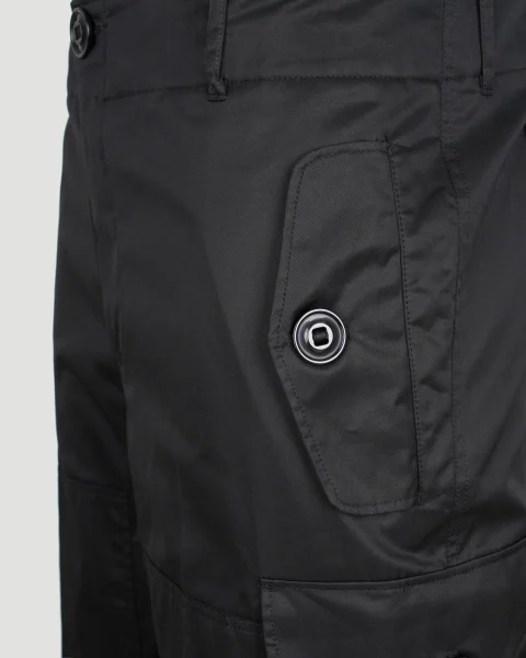 Military Wide Leg Trousers in Black — снимка 4
