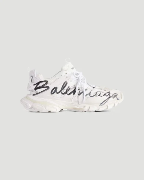 Track Signature Sneaker in White and Black