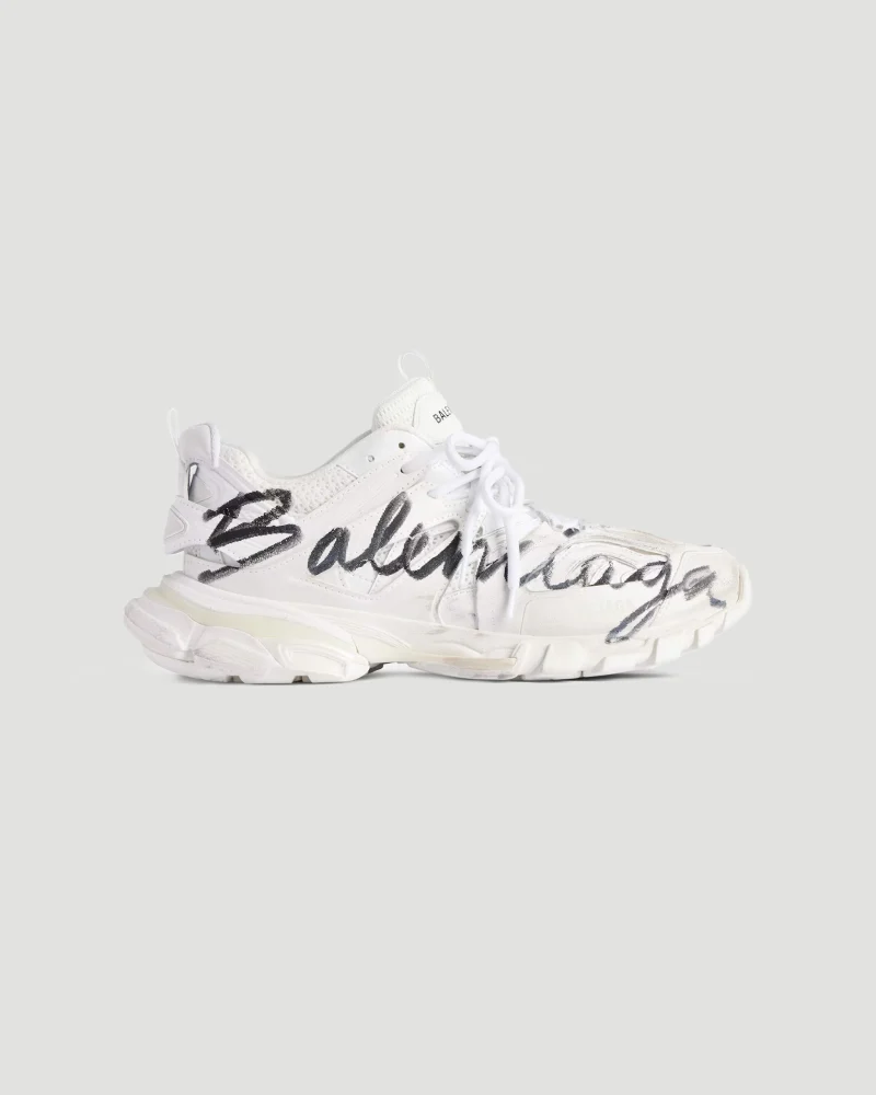 Track Signature Sneaker in White and Black