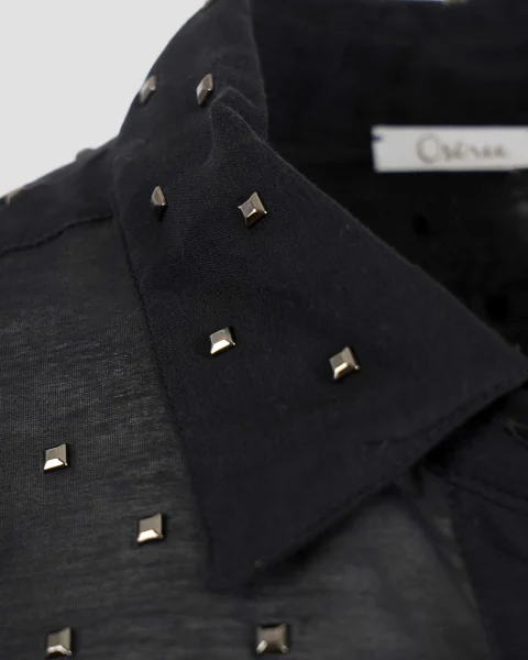 Stud-Embellished Shirt in Black — снимка 2