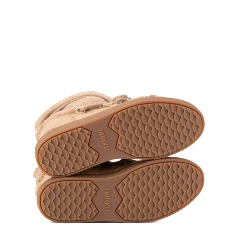 Дамски бежови боти Curly Sneaker Inuikii — снимка 10