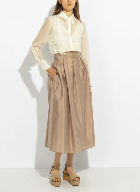 Риза от органза с флорални елементи Max Mara Studio Mseagi — снимка 7