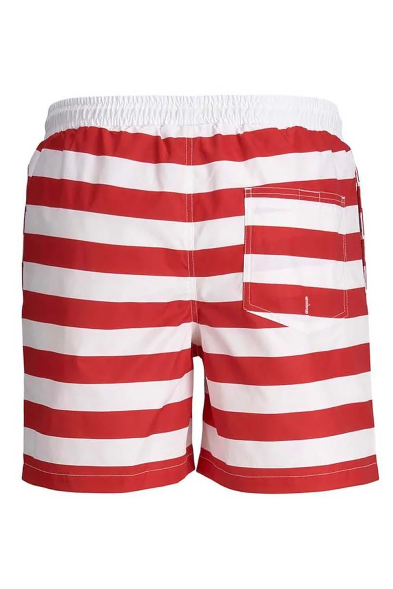 Бански Jpstmilos Jjswim Si Stripe 12205736 18-1662 tcx flame scarlet — снимка 2