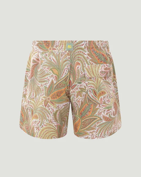 Paisley-Print Swim Shorts in Blue — снимка 2