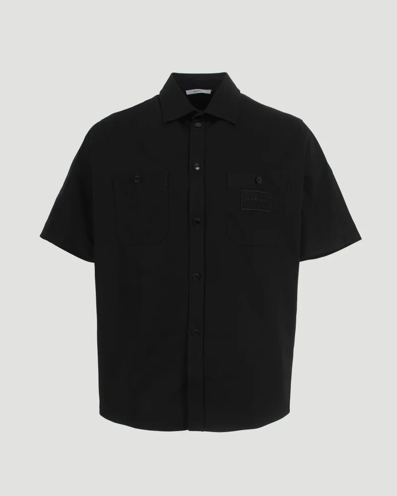 Couture Seam Shirt with Givenchy Paris Patch in Black