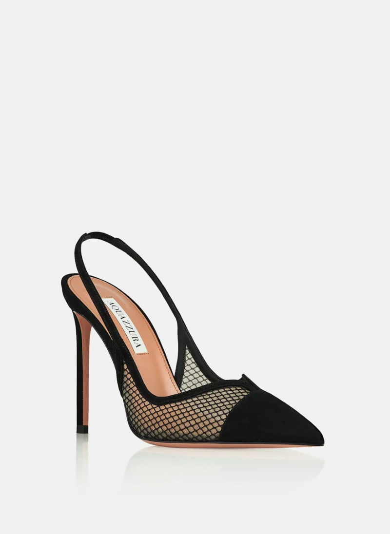 Обувки на ток от велур 'Gia' Aquazzura — снимка 2