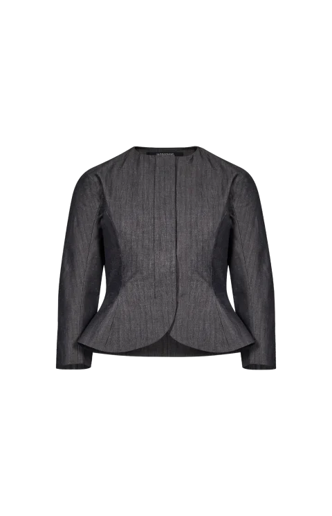 Peplum Jacket in Dark Grey