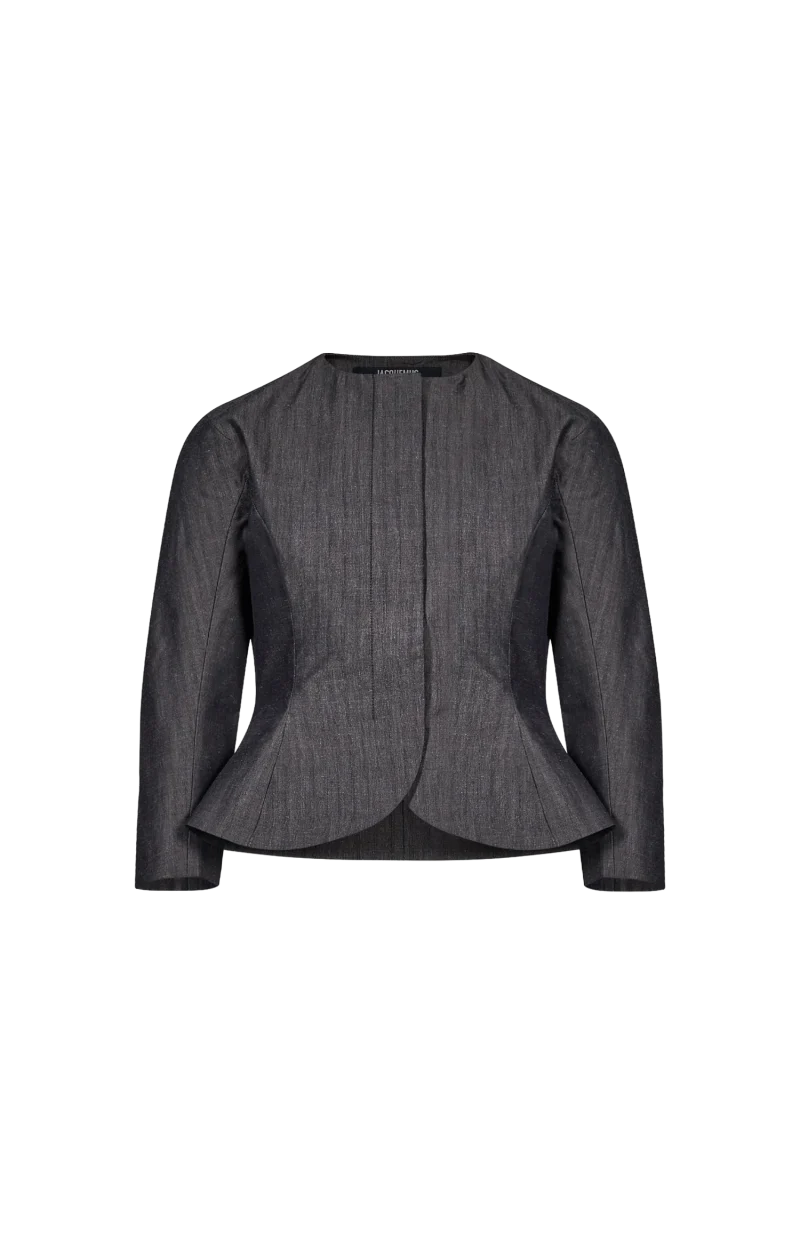 Peplum Jacket in Dark Grey