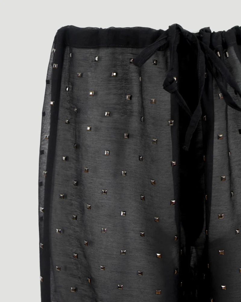 Stud-Embellished Pants in Black — снимка 2