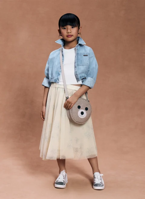 Риза от деним Brunello Cucinelli Kids 4-6 — снимка 5