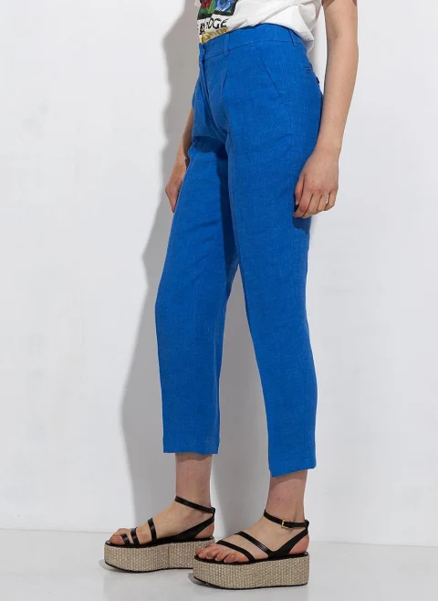 Ленен панталон Weekend Max Mara Nobile — снимка 4