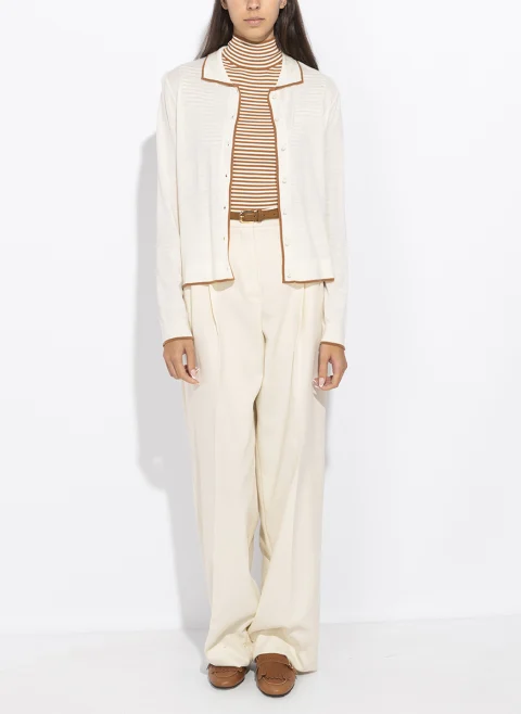 Жилетка с контрастни кантове 'Shirt-style' Max Mara Studio Msttarga — снимка 2