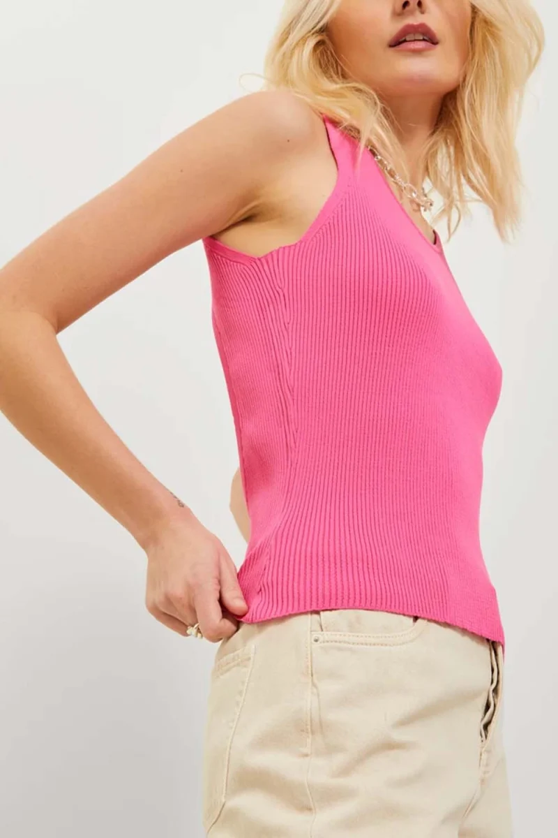 Top Jxapril Top Knit 12237727 17-2230 TCX carmine rose — снимка 2