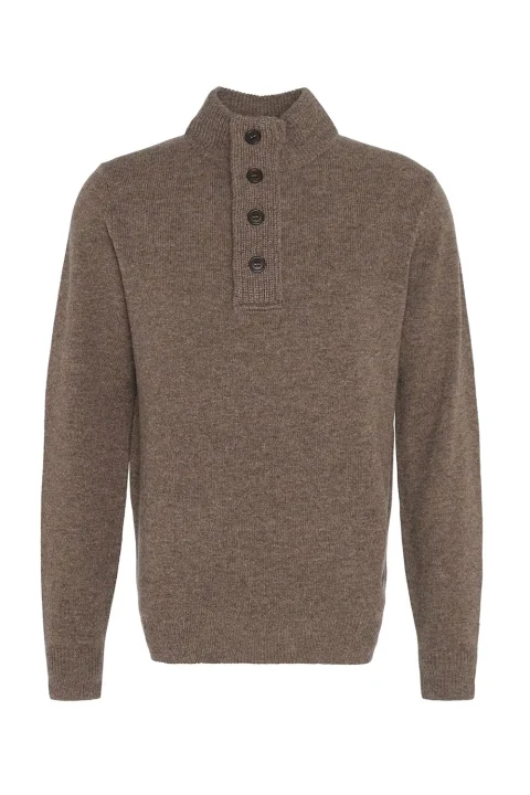 Плетено Essential Patch Half Zip Knitted Jumper MKN0585 st71 dark stone
