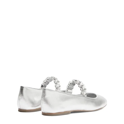 Дамски сребърни балерини Casadei — снимка 7