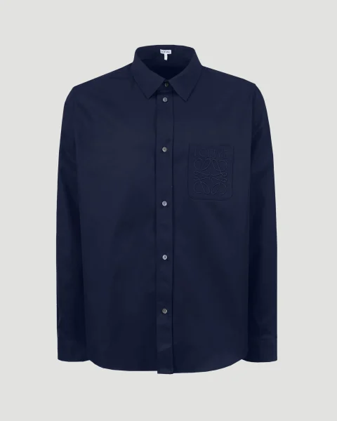 Cotton Shirt in Navy