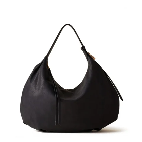 Дамска черна чанта Prive Hobo Bag BORBONESE