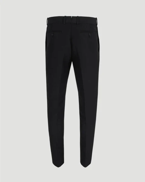 Tailored Cigarette Trousers in Black Cotton — снимка 2