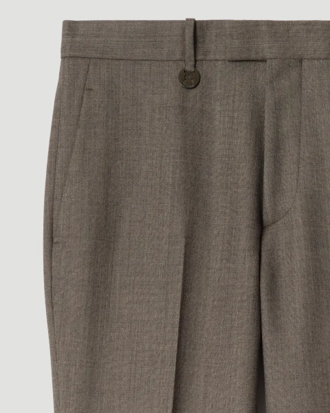 Sharkskin Wool Tailored Trousers — снимка 3