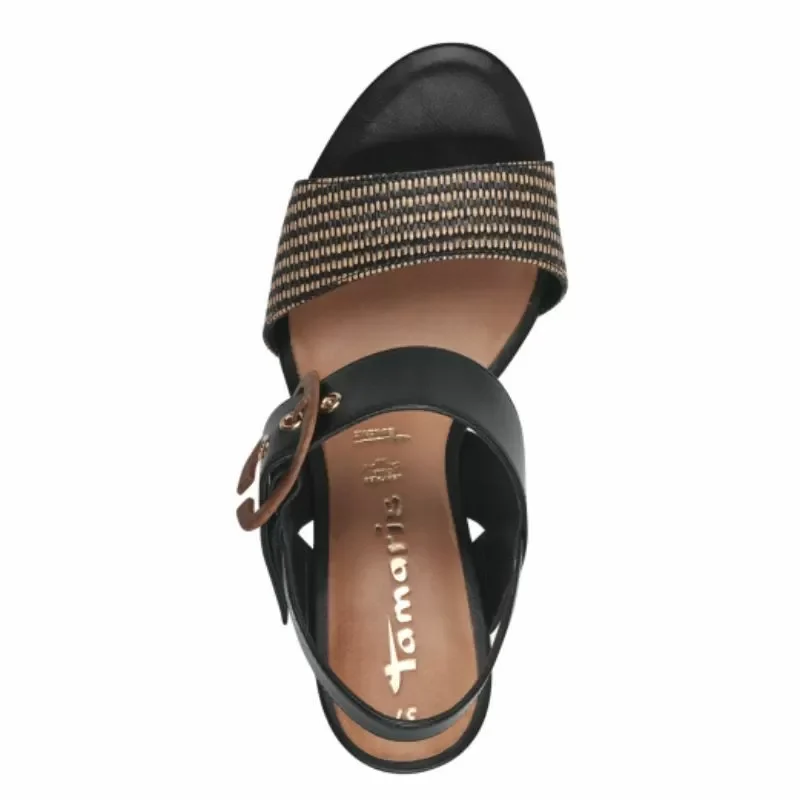 Дамски Сандали На Ток TAMARIS – 1-28015-42-098 BLACK COMB — снимка 5