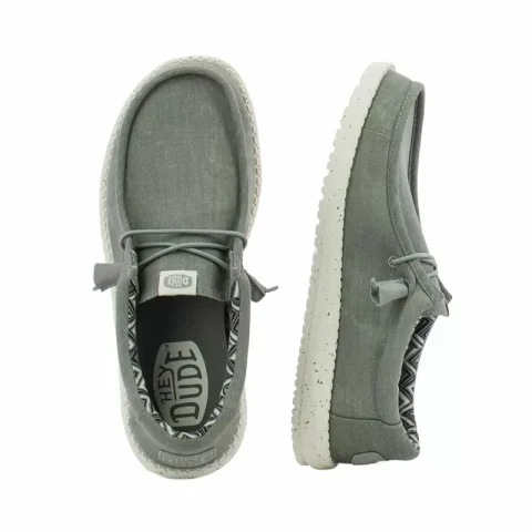 Мъжки Ежедневни HEY DUDE – 40700-007 WALLY STRETCH LIGHT GREY — снимка 5