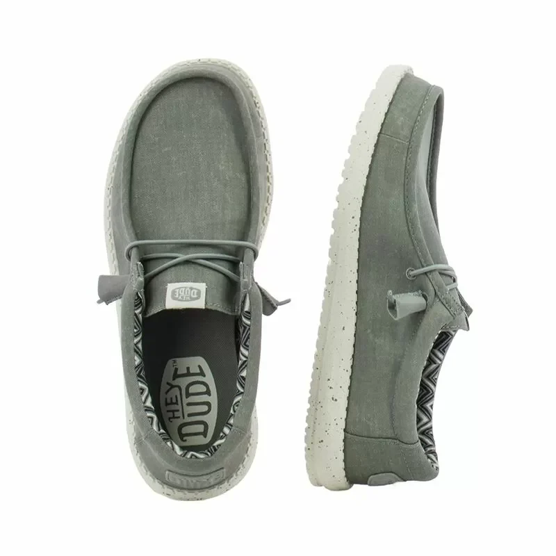 Мъжки Ежедневни HEY DUDE – 40700-007 WALLY STRETCH LIGHT GREY — снимка 5