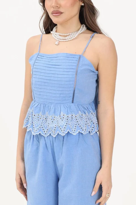 Top Onltulum Sl Emb 15368892 17-3936 TCX blue bonnet — снимка 2