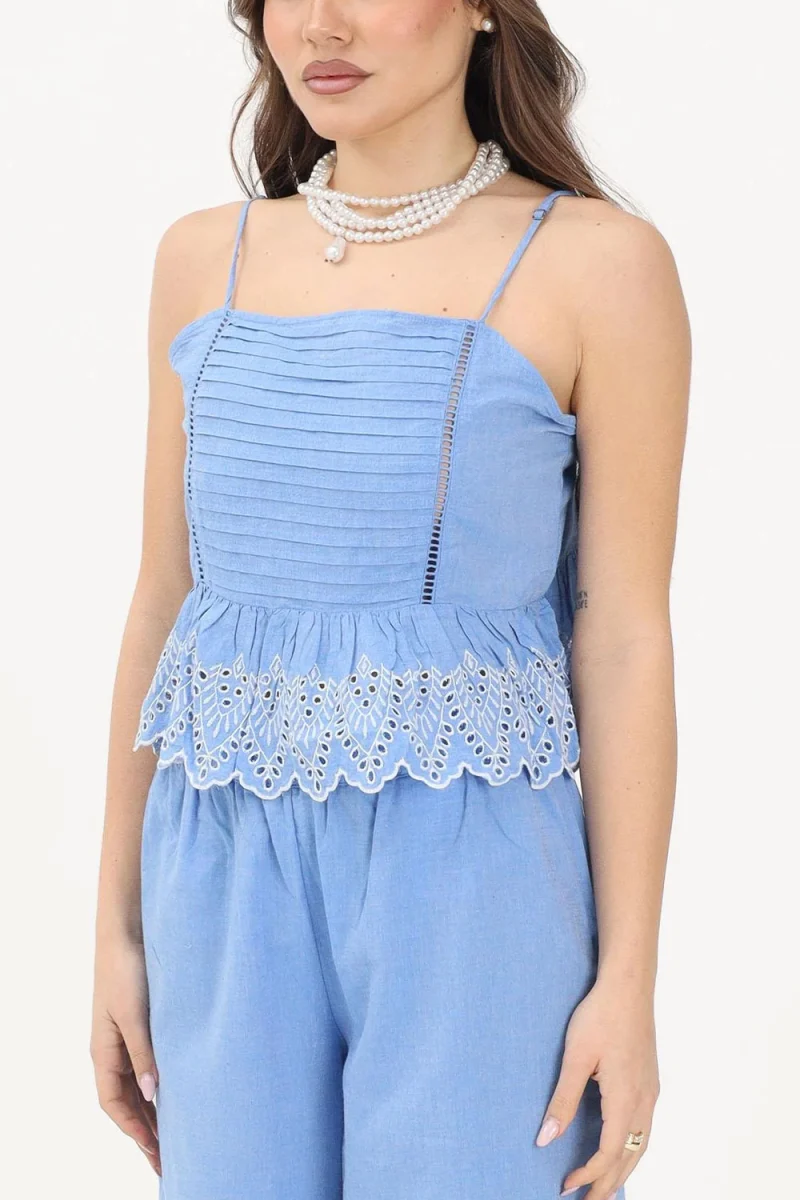 Top Onltulum Sl Emb 15368892 17-3936 TCX blue bonnet — снимка 2