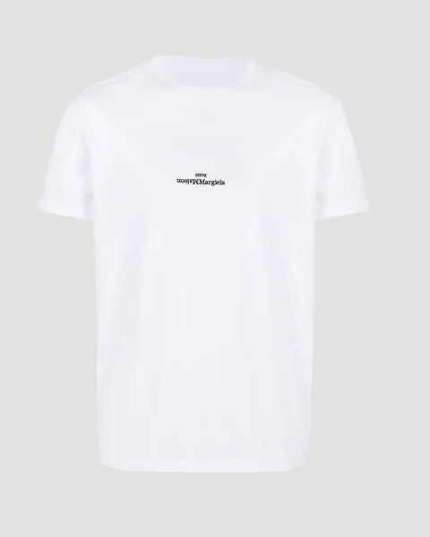 White Cotton T-Shirt with Logo