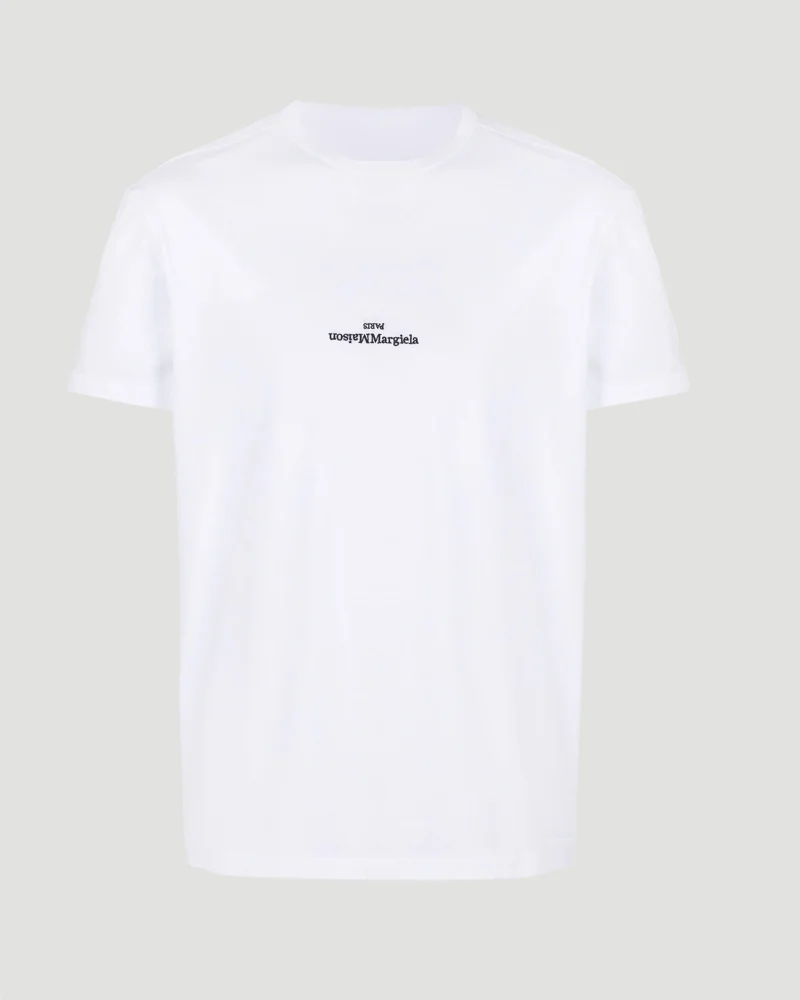 White Cotton T-Shirt with Logo