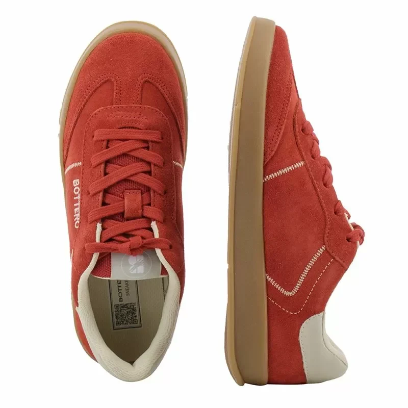 Дамски Сникърс BOTTERO – 364903 VERMELHO/OFF WHITE — снимка 5