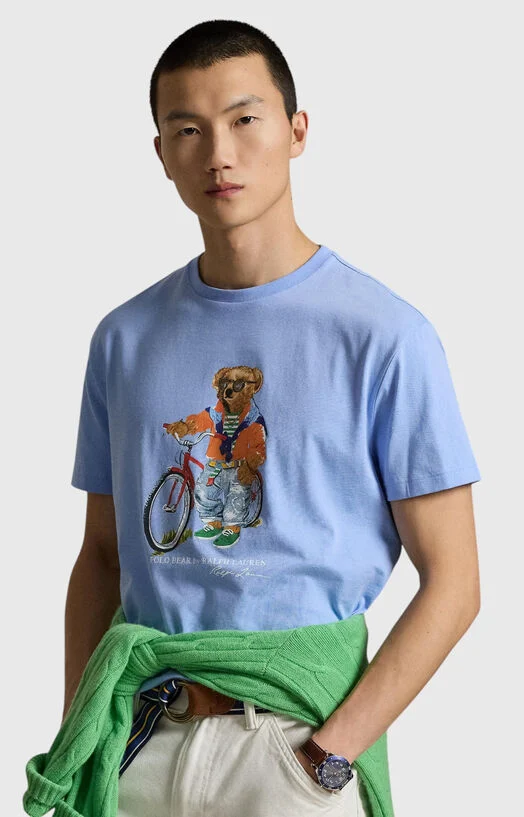 Синя тениска с принт POLO BEAR — снимка 2