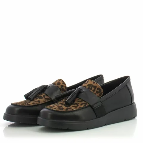 Дамски Мокасини GEOX – D04LCA D ARLARA BLACK/COGNAC — снимка 3