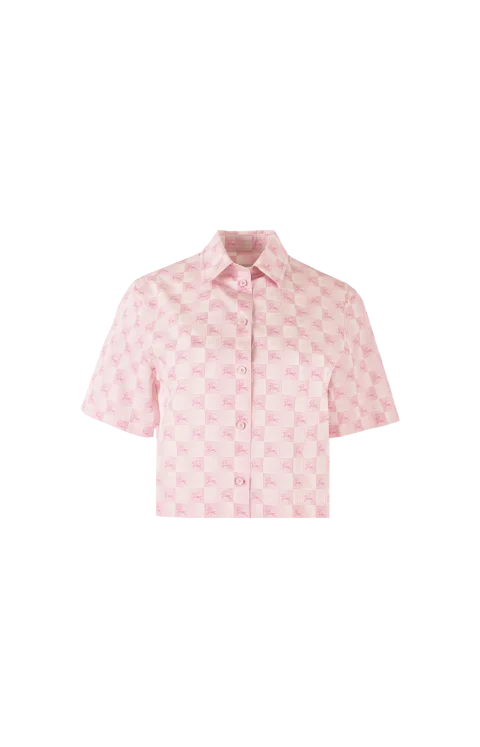 Cropped EKD Checkerboard Cotton Shirt