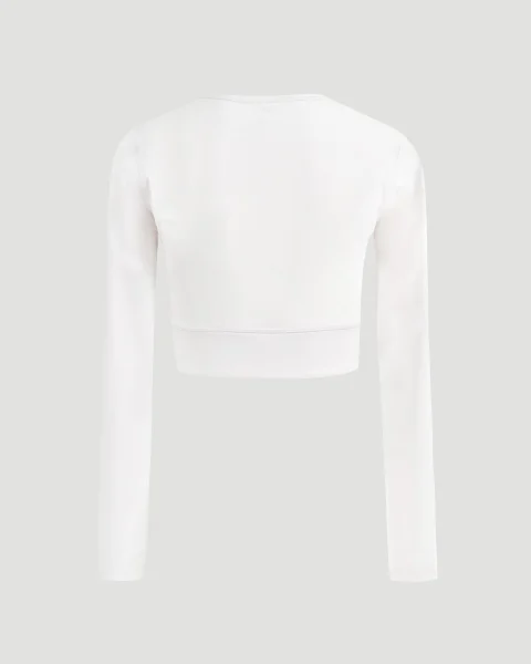 Activewear Long Sleeve Sports Bra in White — снимка 2