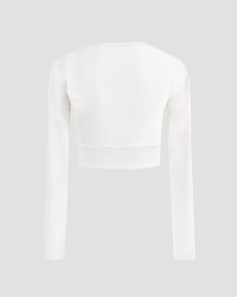Activewear Long Sleeve Sports Bra in White — снимка 2